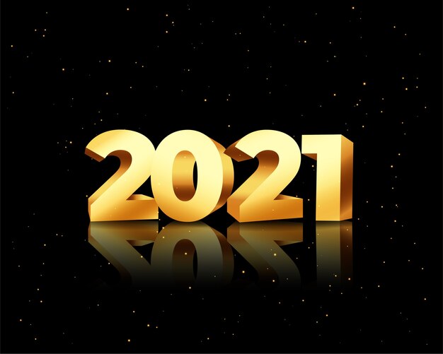 블랙에 2021 황금 숫자와 함께 새 해 복 많이 인사말 카드
