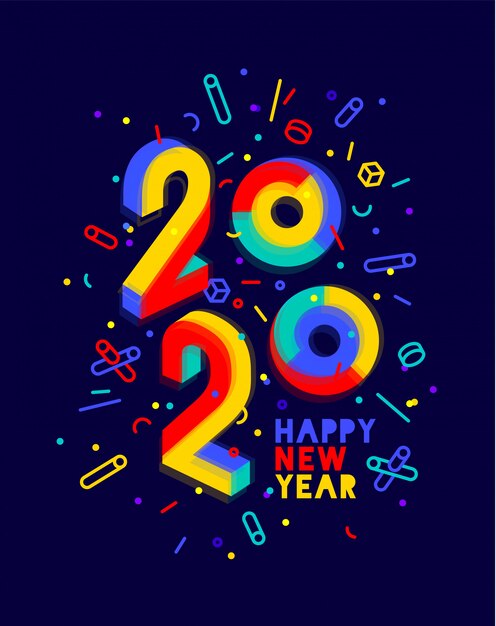 Download Free Vector Happy New Year 2019 Typography With Creative Design Vector SVG Cut Files