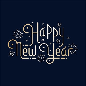 Happy new year greeting celebration premium vector