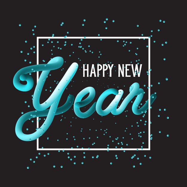 Free vector happy new year hand drawn lettering background