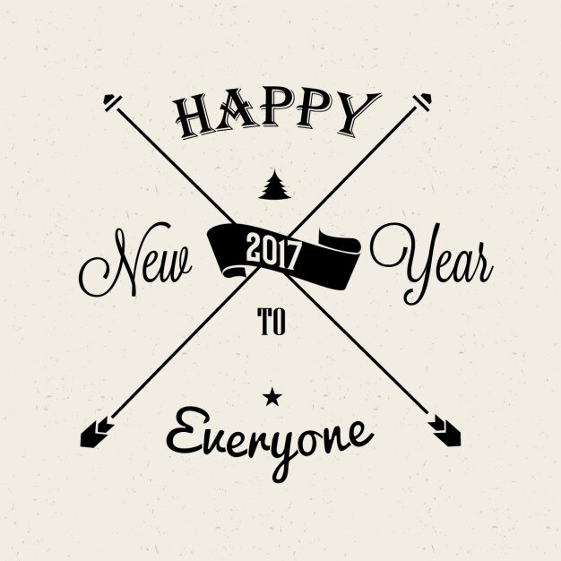 Free vector happy new year, hipster style