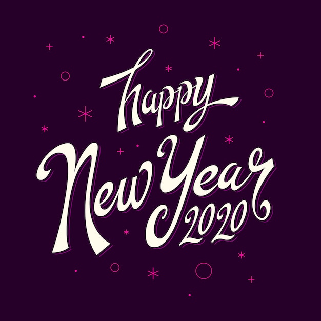 Free vector happy new year lettering  2020