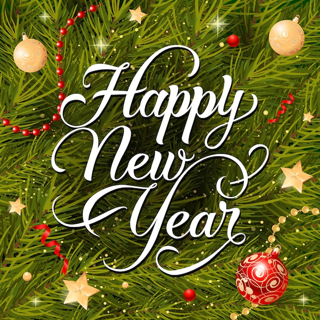 Free vector happy new year lettering