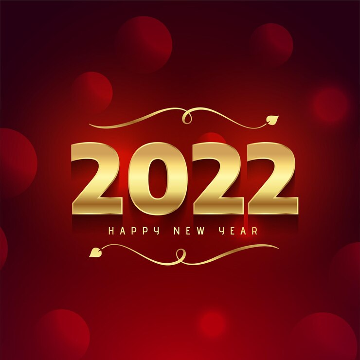Free Vector happy new year luxury greeting in golden color with red background