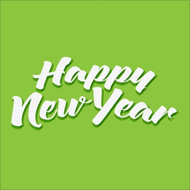 무료 벡터 녹색 배경에 새해 복 많이 받으세요