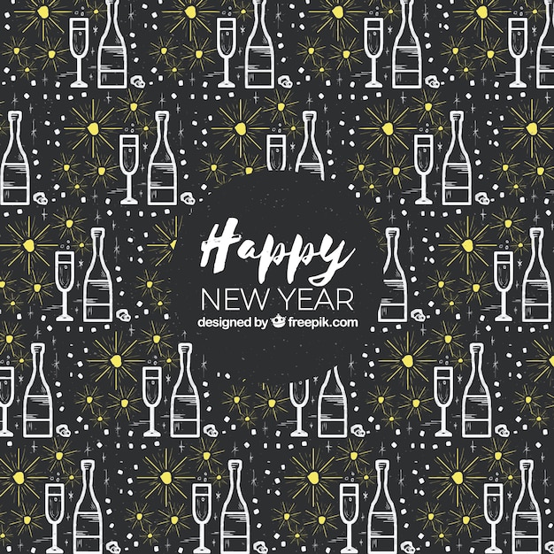 Free vector happy new year patterned background
