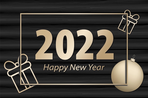 Happy new year postcard 2022 colorful vector