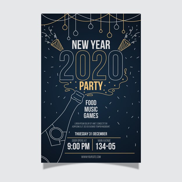 Happy new year poster template