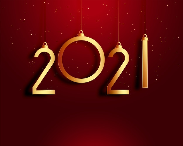 Happy new year  red and gold card