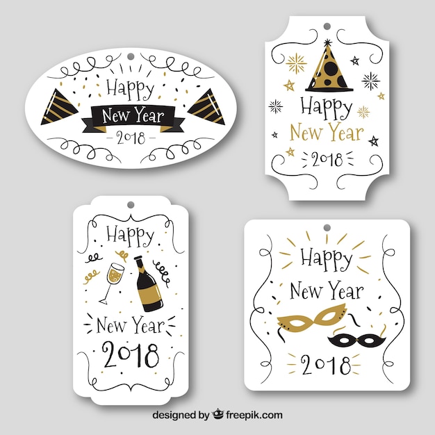 Free vector happy new year tags