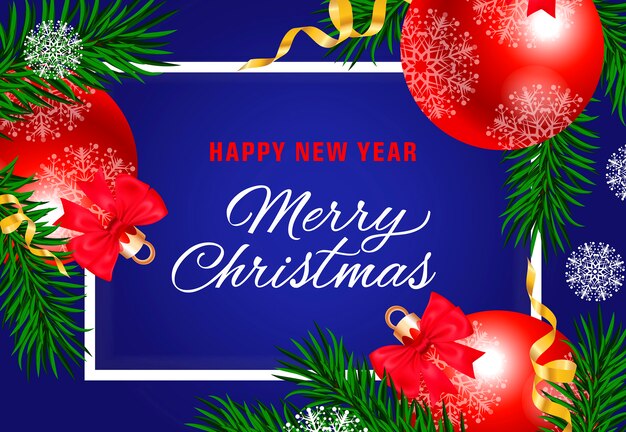 Happy New Year text on blue background