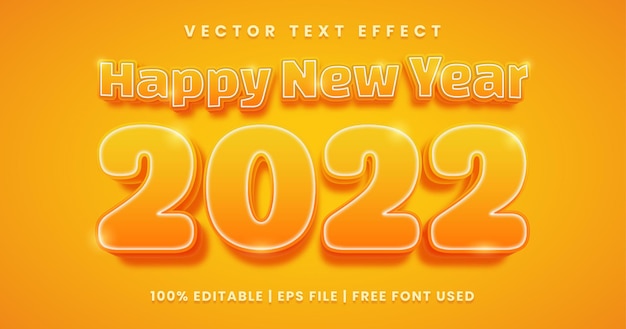 Happy new year text, bold style editable text effect template