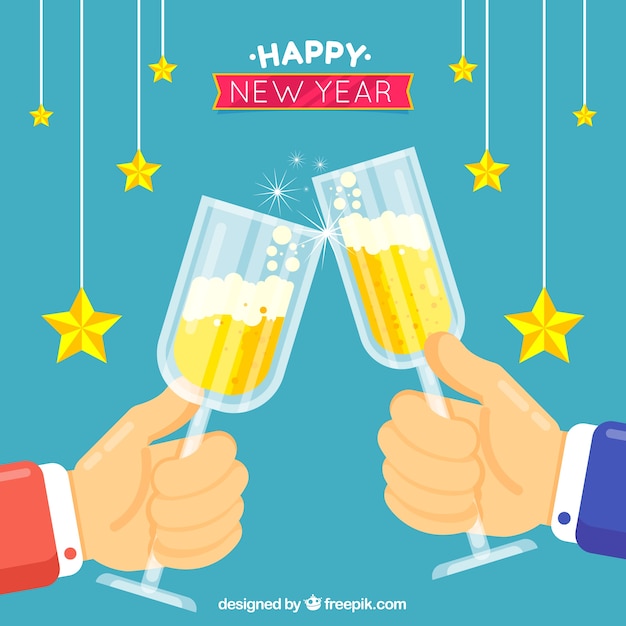 Free vector happy new year toast background