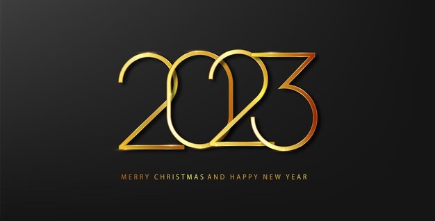 Free vector happy new year vector background with golden numbers winter holiday greeting card design template ch