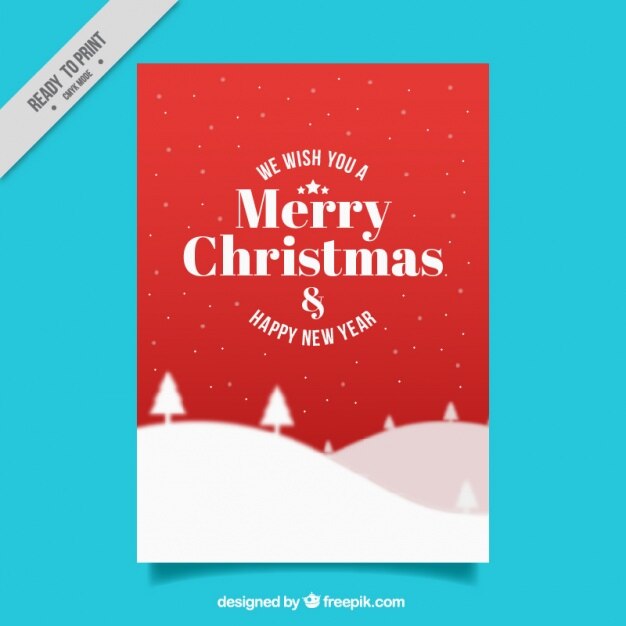 happy new year with a red and white card