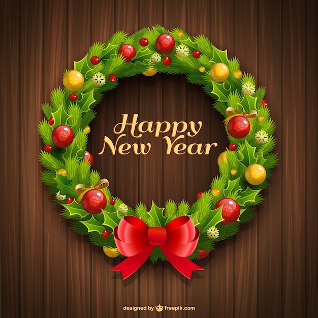 Happy new year wreath