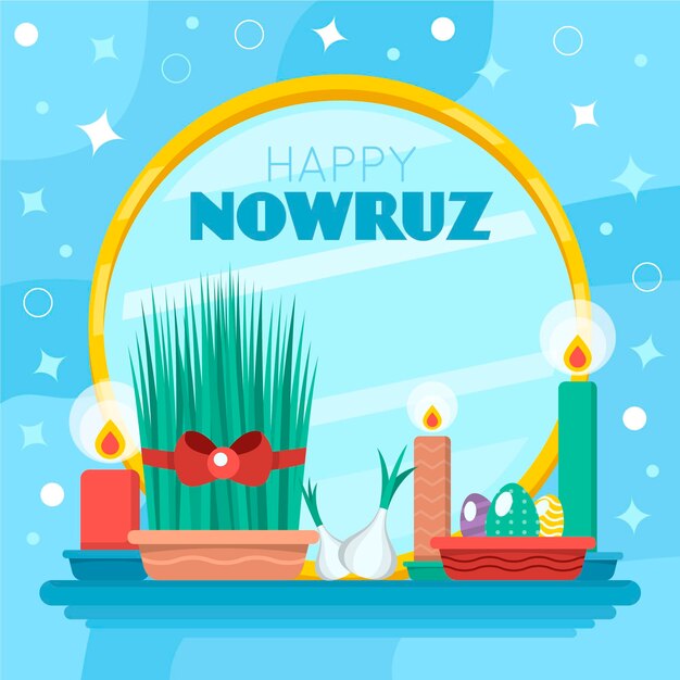 행복한 nowruz 이벤트 평면 디자인 일러스트 레이션