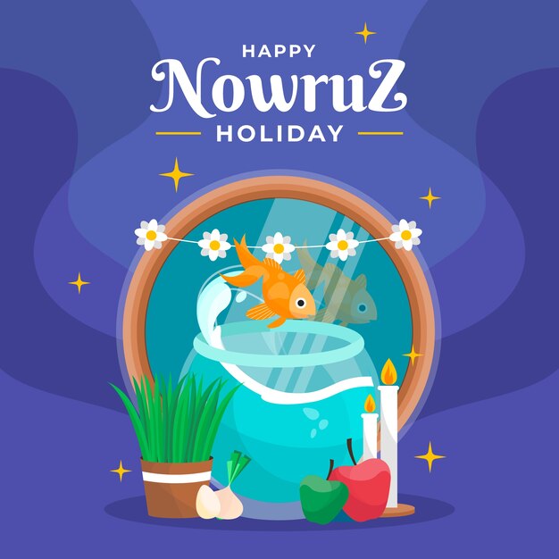 Happy Nowruz событие рисованной стиль