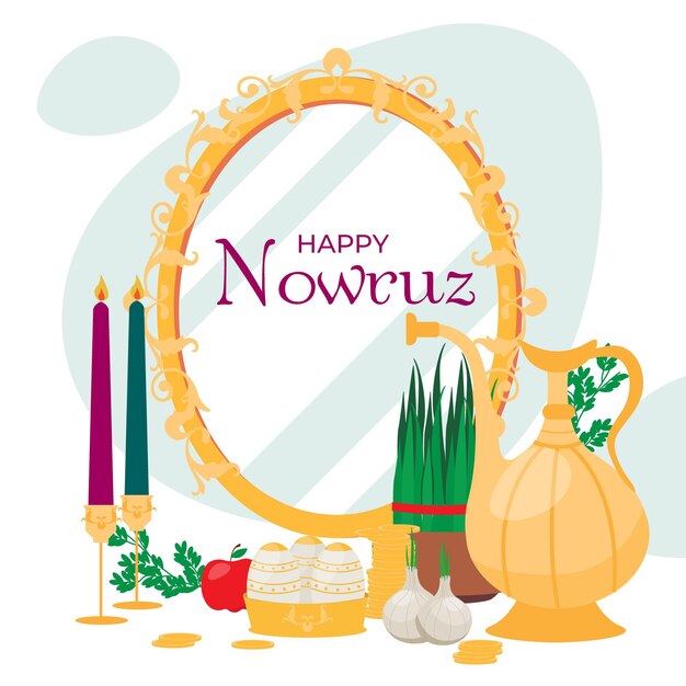 Vettore gratuito felice illustrazione nowruz