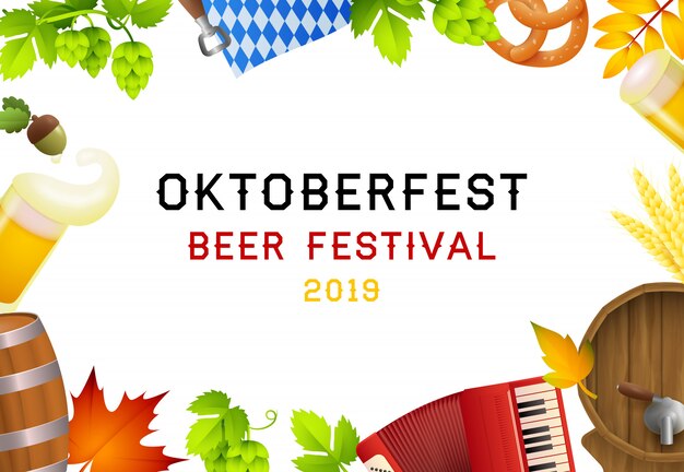 Happy oktoberfest lettering e fest elementi