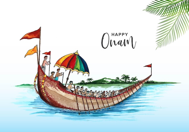 Happy onam celebration card background