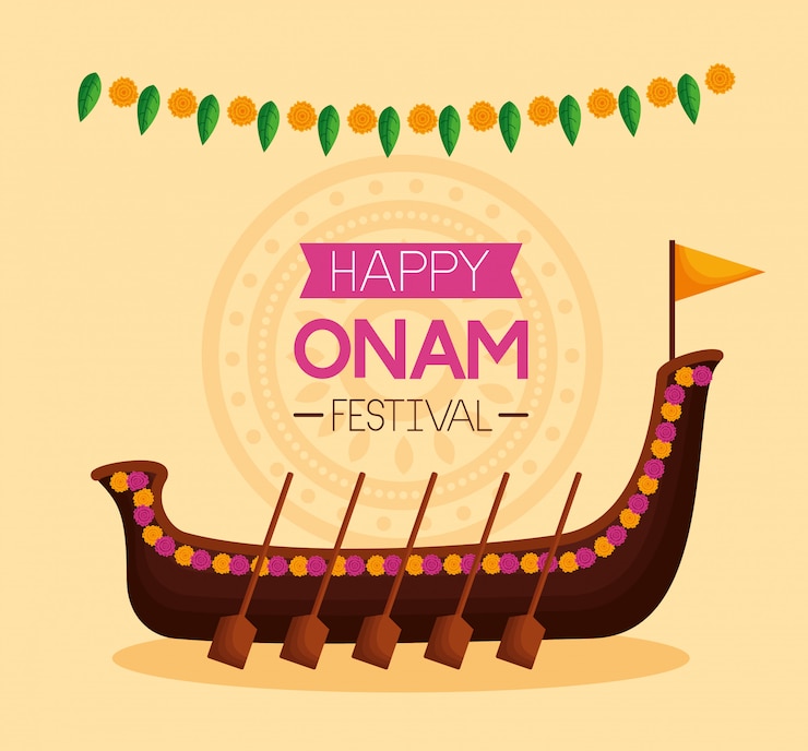 मुफ़्त वेक्टर happy onam festival celebration