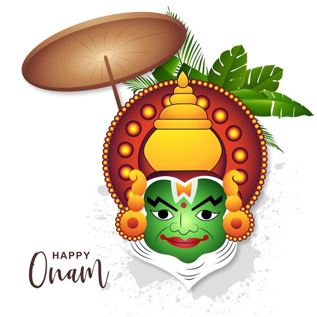 Happy onam festival of south india kerala holiday illustration background