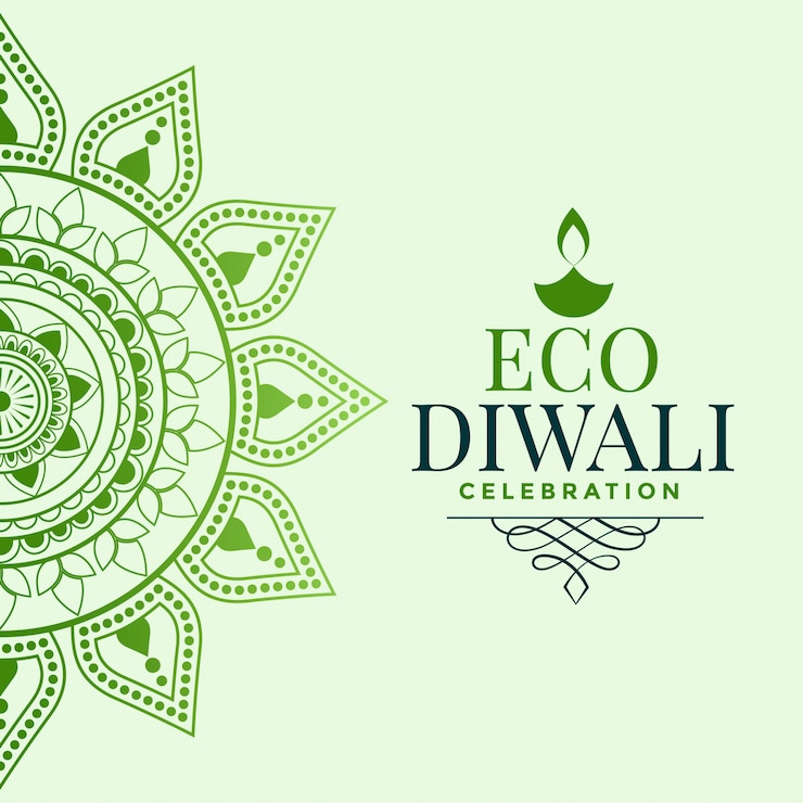Free Vector happy organic diwali festival greeting concept