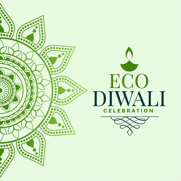 Happy organic diwali festival greeting concept