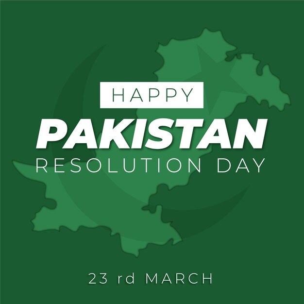 Happy pakistan day hand drawn