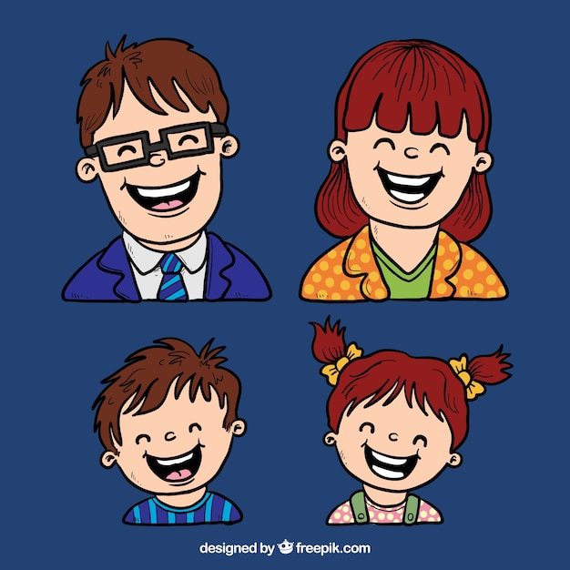 Счастливые родители и дети