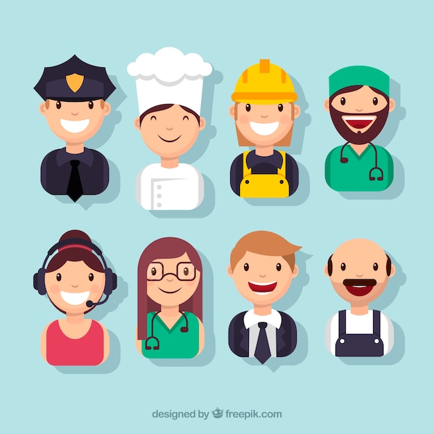 Free vector happy people avatar