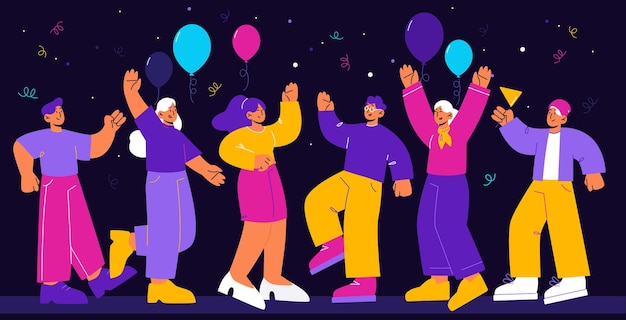 Free vector happy people celebrate party business corporate