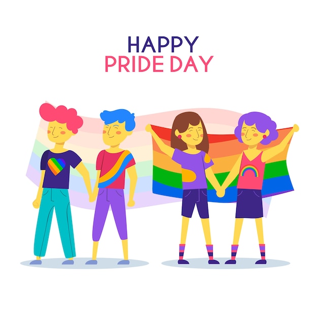 Happy people celebrating pride day