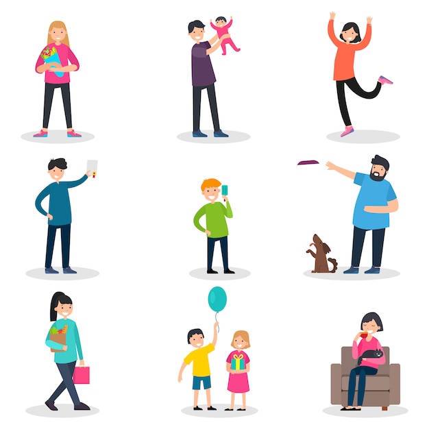 Free vector happy people collection