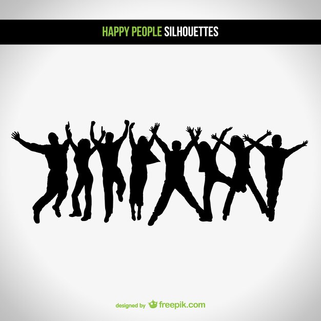 Happy people silhouettes