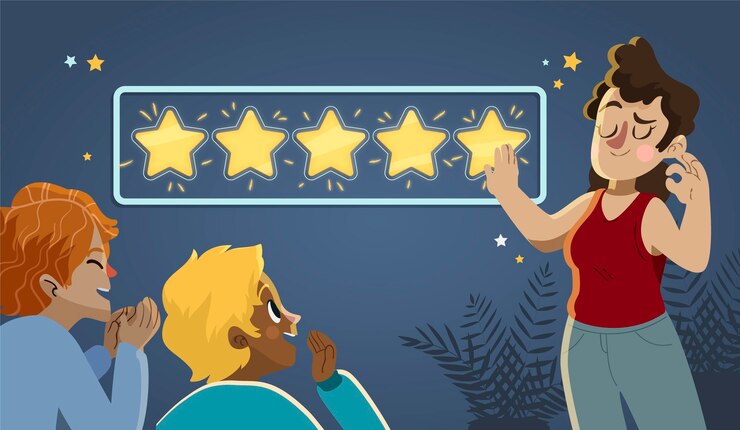 Free Vector happy person giving a positive feedback