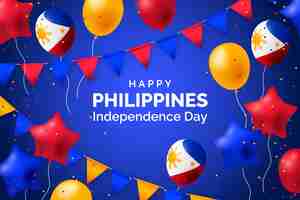 무료 벡터 행복 한 필리핀 독립 기념일 배경