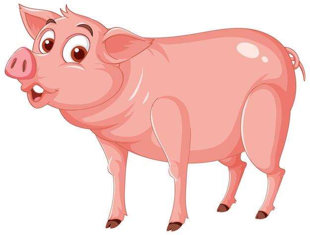 Free vector happy pig cartoon character