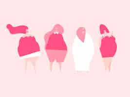 Free vector happy plus size women vector