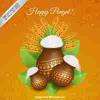 Free vector happy pongal background