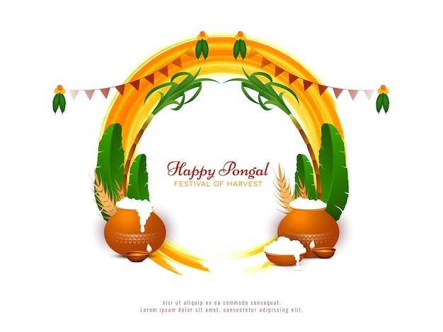 해피 Pongal 문화 인도 축제 배경 디자인 벡터