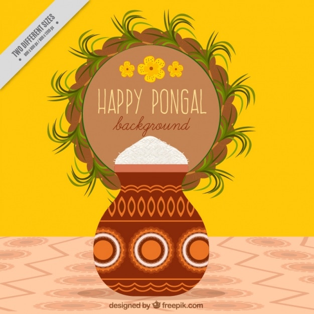 Free vector happy pongal decorative background