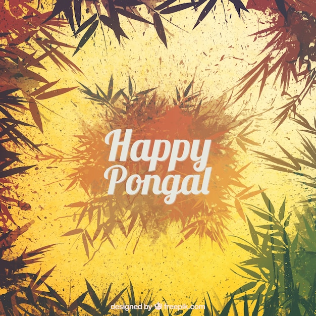 Happy pongal leaves background