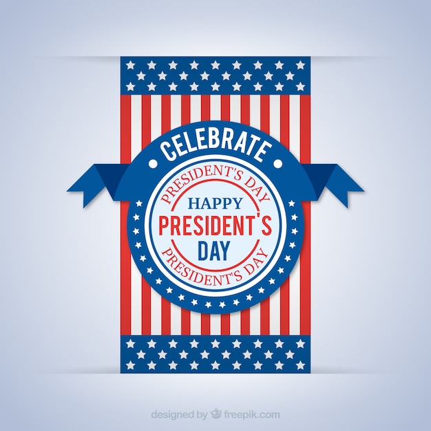 Free vector happy president day ribbon