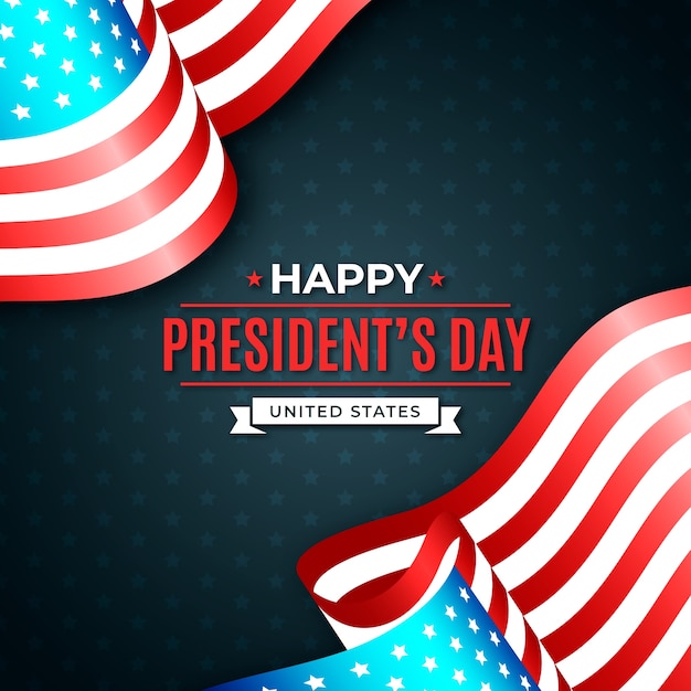 Free vector happy president's day and pair of flags