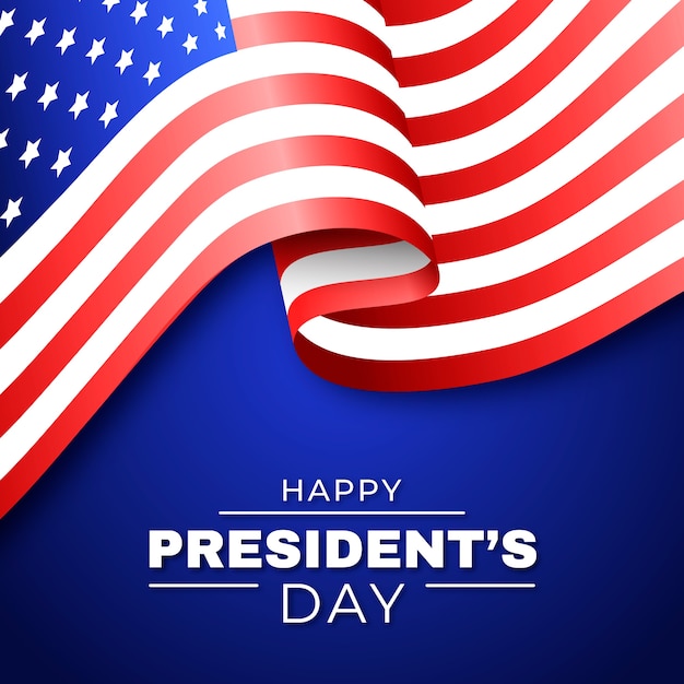 Free vector happy president's day of united states flag
