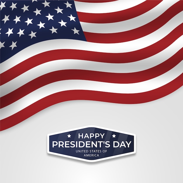 Happy president's day with flag and stars