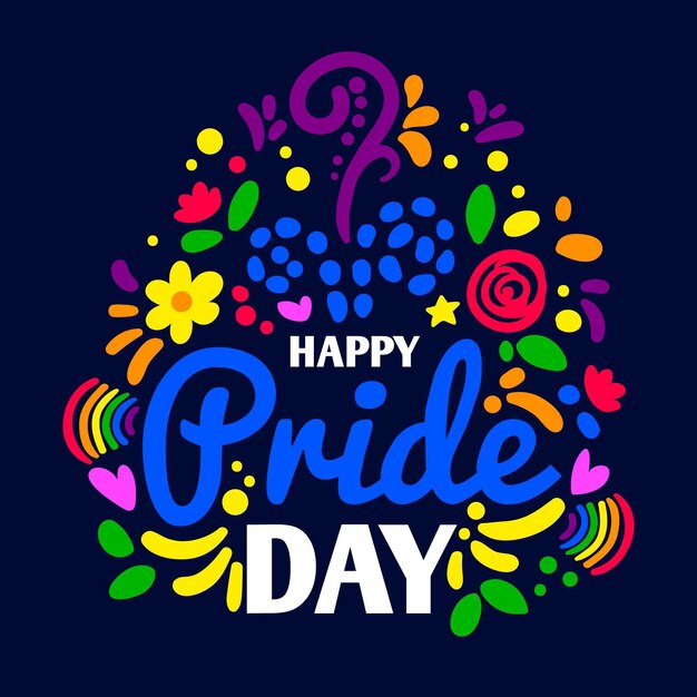 Happy pride day lettering