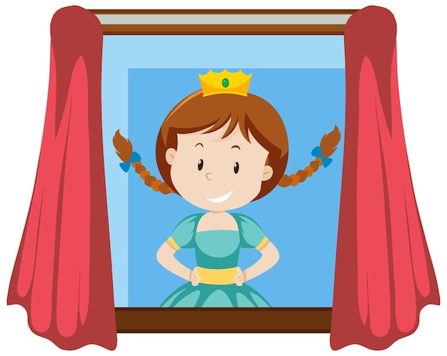 Free vector happy princess by the window